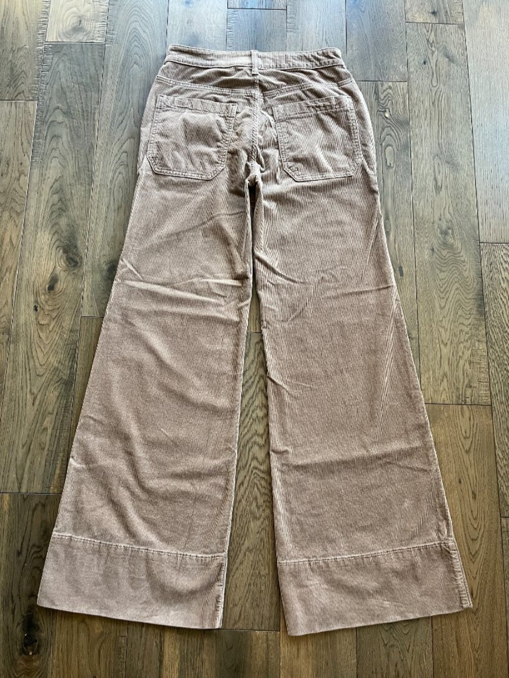 Pilcro Rylan Corduroy High Rise Flare Jeans Warm Grey Brown Size 28 - Picture 5 of 8